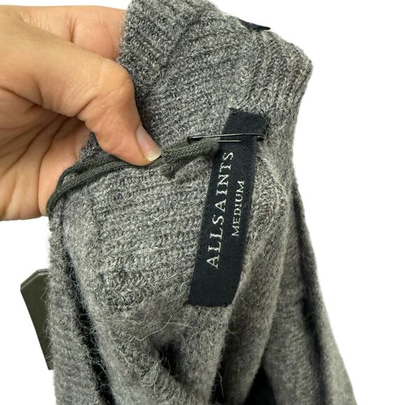 NWT AllSaints Sedona Midi Dress‎ Wool Alpaca Charcoal Grey Women’s Size Medium - Picture 9 of 12